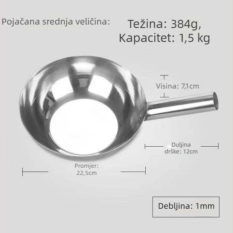 Kuhinjska žlica od nehrđajućeg čelika, debela, kratka drška, za vodu i juhu (Materijal: nehrđajući čelik; Drška: nehrđajući čelik; Stil: moderni minimalist)