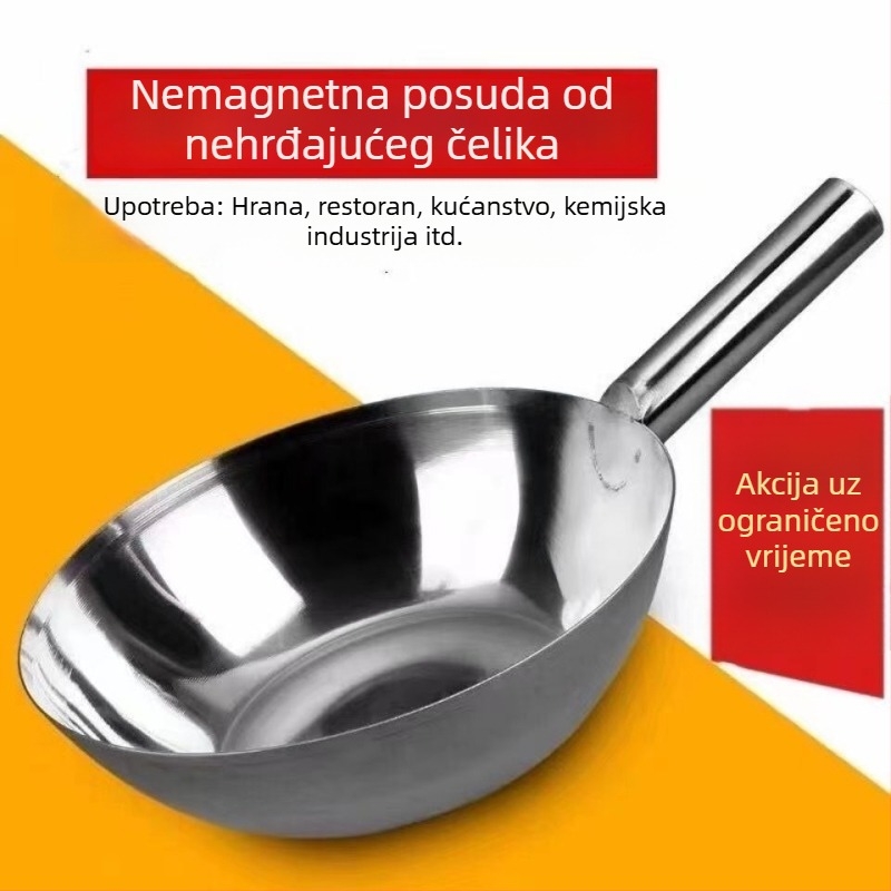 Kuhinjska žlica od nehrđajućeg čelika, debela, kratka drška, za vodu i juhu (Materijal: nehrđajući čelik; Drška: nehrđajući čelik; Stil: moderni minimalist)