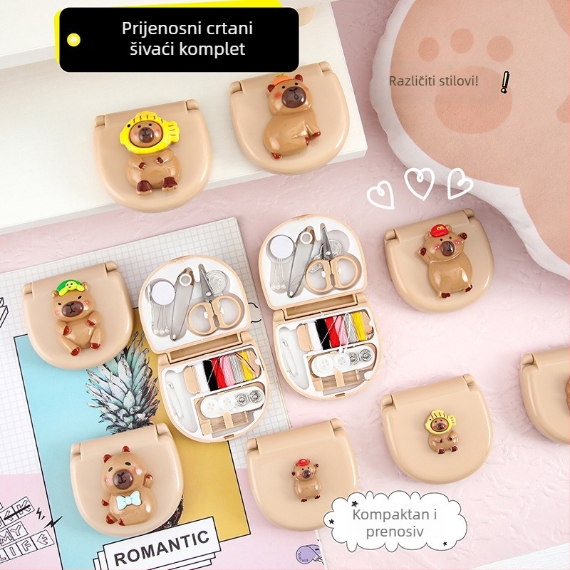 Kutija za šivanje s karikaturnim motivom životinje, prijenosni šivaći set, lagana težina 41 g / 54 g