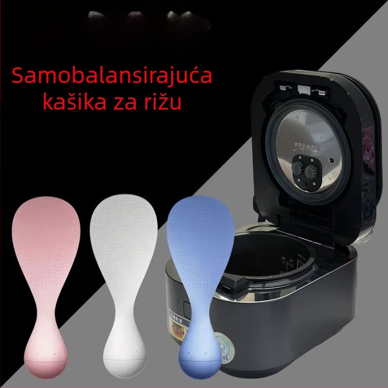 Žlica za rižu – neprijanjajuća, otporna na visoke temperature, prehrambena kvaliteta, s dizajnom koji stoji