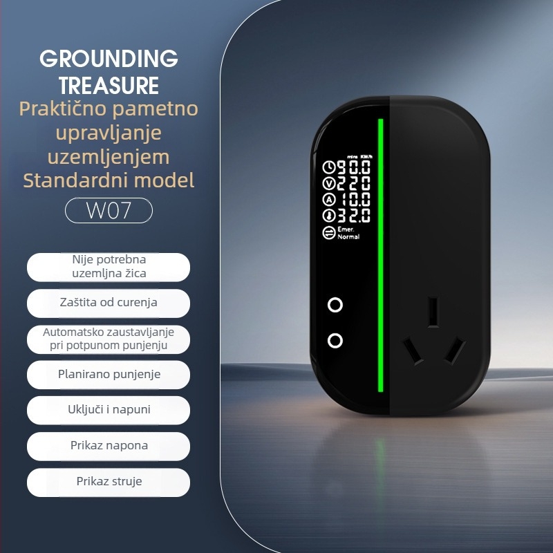 Uzemljena utičnica za punjenje, 10–16A, 220V, 3.5kW – Tip: kabelska utičnica