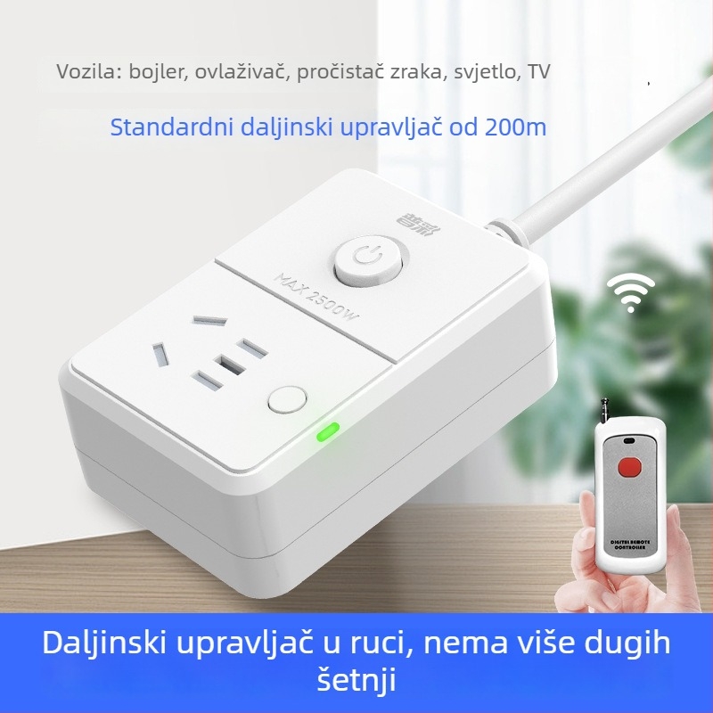 Pucai bežično daljinsko upravljana utičnica, 220V, 10A, 2500W, zaštita od električnog udara