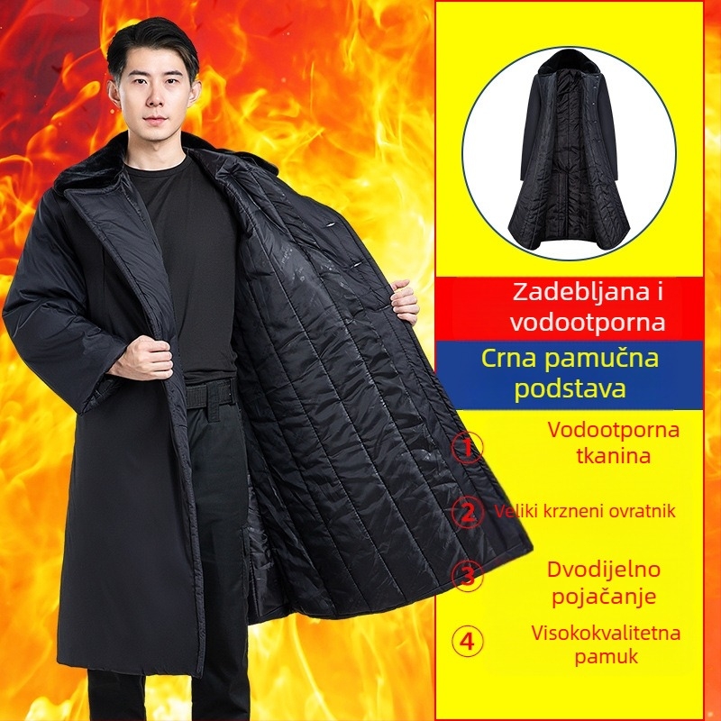 Vojnog stila dugi kaput, polar fleece, topao, jednobojan, zima, D-stil