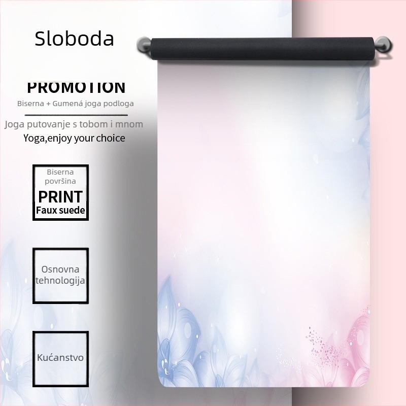 Joga podloga od velur-gume, debljina 1,5 mm, težina 23, sklopiva, protuklizna