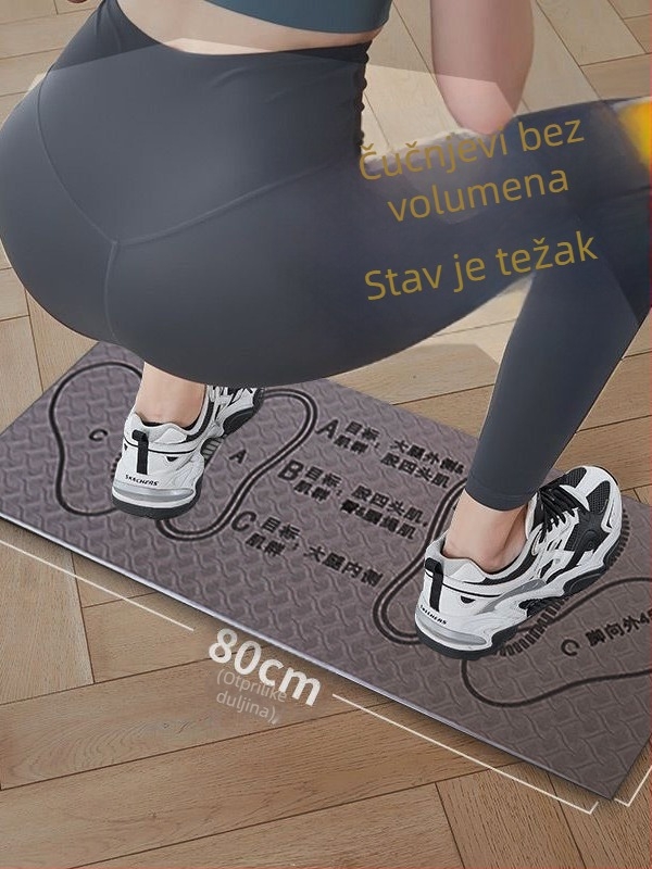Mat za čučnjeve za početnike - TPE, 6 mm, kućna fitness joga podloga, prilagodljiva