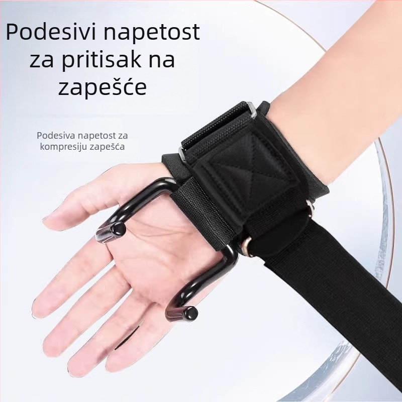Kuka za zgibove na viseću šipku — metalni zaštitnik zgloba, za odrasle, fitness i mrtvo dizanje