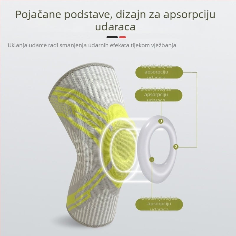 Sportska zaštita koljena – zaštitni rukav za koljeno od poliestera, elastnih vlakana (dien), najlona i spandexa, za košarku, trčanje i fitness