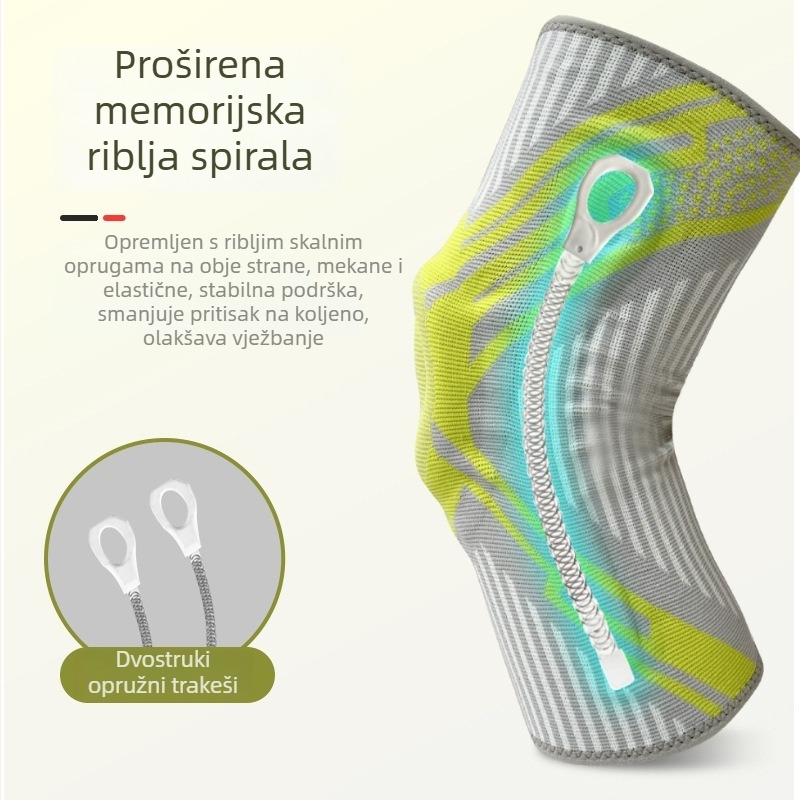 Sportska zaštita koljena – zaštitni rukav za koljeno od poliestera, elastnih vlakana (dien), najlona i spandexa, za košarku, trčanje i fitness