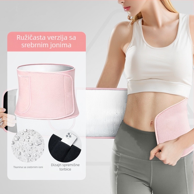 Poјас za struk sa srebrnim ionima za znojenje, za odrasle, pogodan za trčanje i jogu, poliesterska vlakna