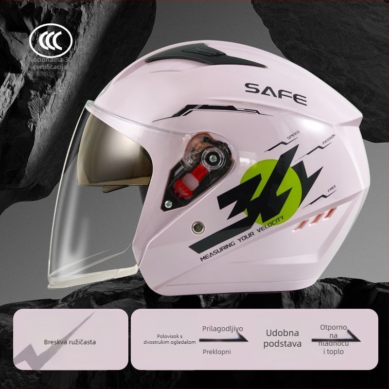 3C certificirana ABS 3/4 kaciga za zimsku uporabu na električnim motociklima