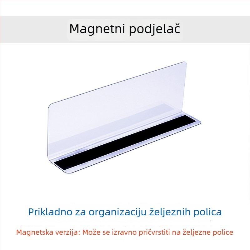 Magnetski prozirni razdjelnici za police, plastični, stolna montaža, 4 sloja, jednostavan modern dizajn