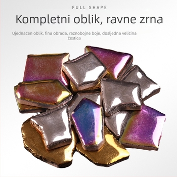 Ručno izrađeni keramički fragmenti mozaike, nepravilni oblici, glazirana površina