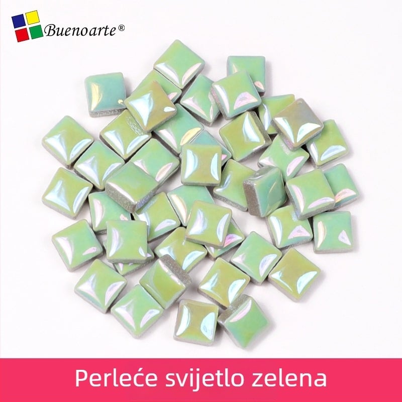 Ručno izrađeni keramički fragmenti mozaike, nepravilni oblici, glazirana površina