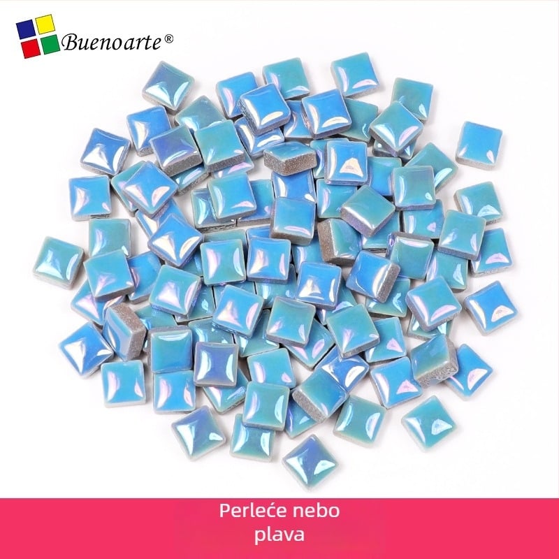 Ručno izrađeni keramički fragmenti mozaike, nepravilni oblici, glazirana površina