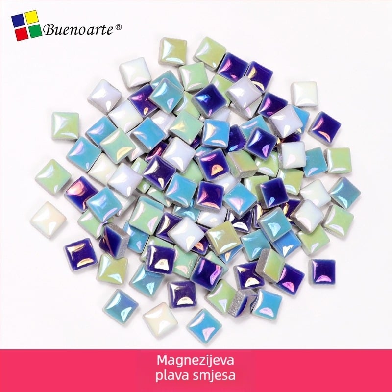 Ručno izrađeni keramički fragmenti mozaike, nepravilni oblici, glazirana površina