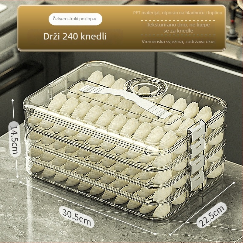 Beduo Yang – Kutija za knedle s višeslojnom dizajnom, zatvoreno skladištenje, prenosno, plast visoke kvalitete