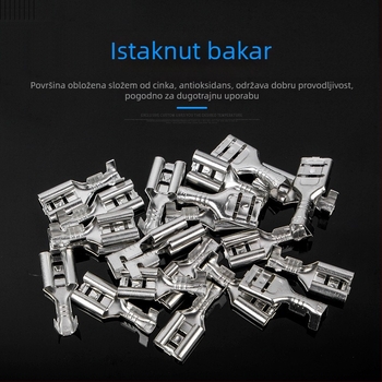 Krimpani bakreni terminalni konektor, 4.8/6.3 mm, ženski konektor, 1000 kom