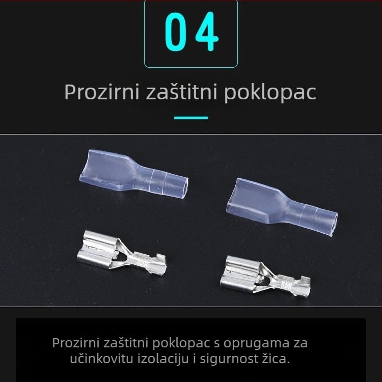 Krimpani bakreni terminalni konektor, 4.8/6.3 mm, ženski konektor, 1000 kom