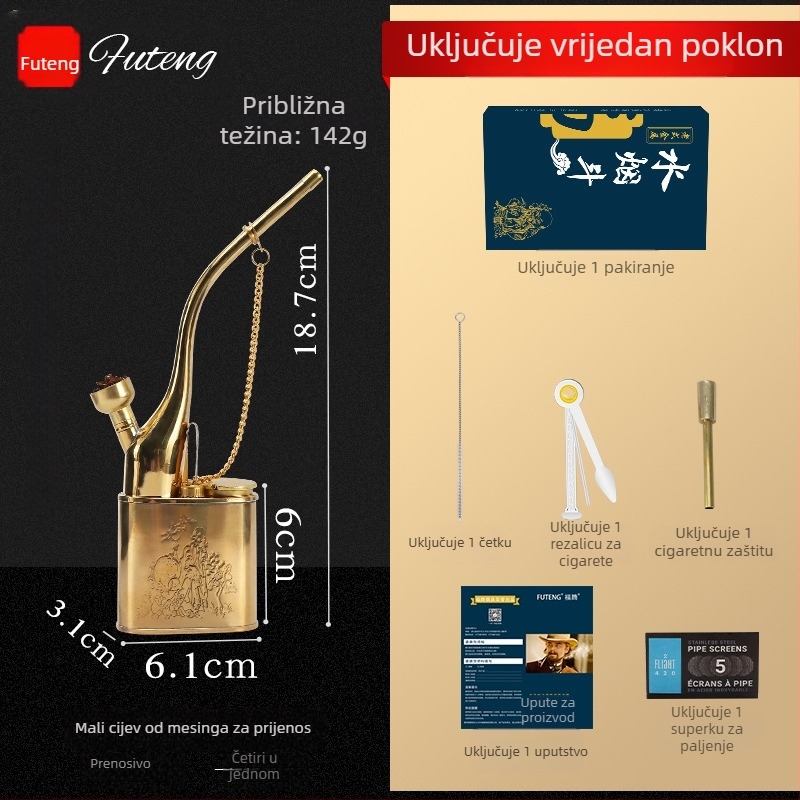 Vodni lula Forten, bakreno tijelo, dvostruka namjena, novi kineski stil (Brand Forten • Materijal: Bakar • Stil: Novi kineski stil • Funkcija: Dvostruka namjena)