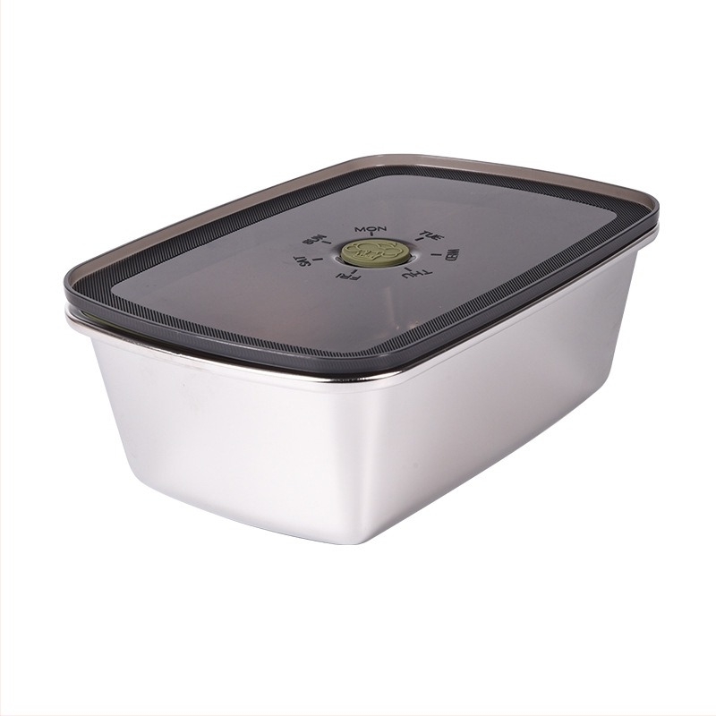 Posuda za hranu od 304 nehrđajućeg čelika s vakuumom, kvadratnog oblika, kapacitet 800–1000 ml