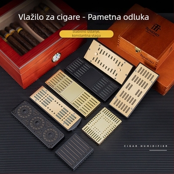 Vlaživač cigare — Prijenosna pravokutna kutija, nehrđajući čelik + ABS, za cigare i čaj, HANNICOOK