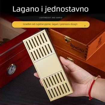Vlaživač cigare — Prijenosna pravokutna kutija, nehrđajući čelik + ABS, za cigare i čaj, HANNICOOK