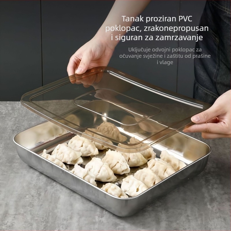 Posuda od nehrđajućeg čelika za knedle – kineski stil, skladištenje hrane visoke kvalitete, ispis logotipa po narudžbi, prilagođena obrada