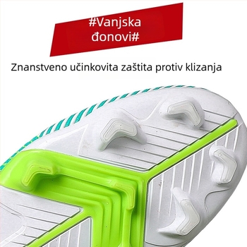 Nogometne cipele – protivsklizne, PU potplat, niski gornji dio, gornji dio od umjetne PU, pogodne za travu, umjetnu travu i planinski teren