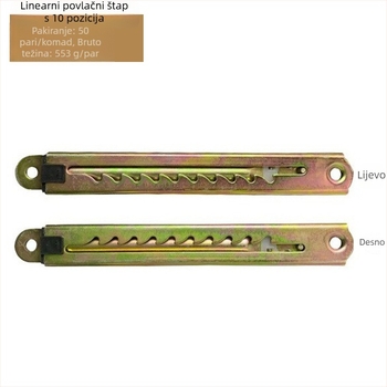 Teleskopska visinska vučna šipka za medicinske krevete i crtaće stolove, od željeza, otisak i elektroplatiranje