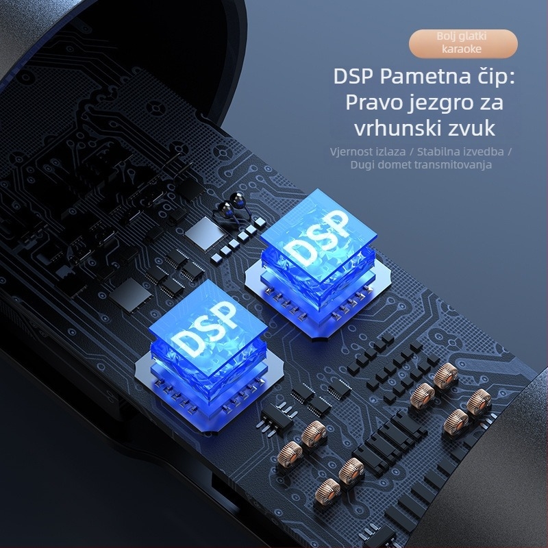 UHF dvokanalni bežični sustav mikrofona s prijemnikom, model tv1500, ugrađena baterija 500–800 mAh, frekvencijski odziv 100 Hz–20 kHz, SNR ≥75 dB