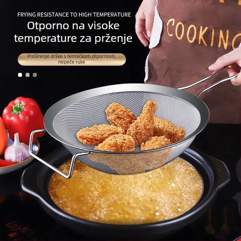 Nehrđajući čelik – širokokrubna filtar-žlica za rezance i knedle, kuhinjski odvajač ulja, jednostavan moderni dizajn, lansiranje 2024.