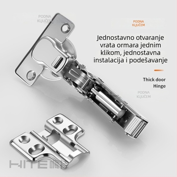 HITE šarka za vrata ormarića, nehrđajući čelik, hidrauličko tlumenje, odvojiva