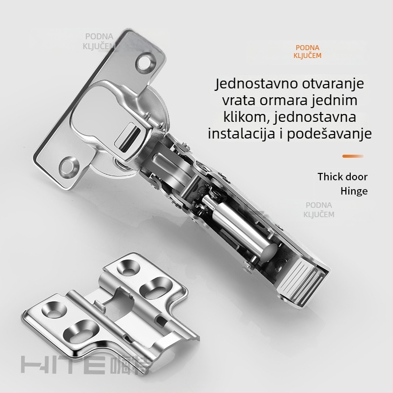 HITE šarka za vrata ormarića, nehrđajući čelik, hidrauličko tlumenje, odvojiva