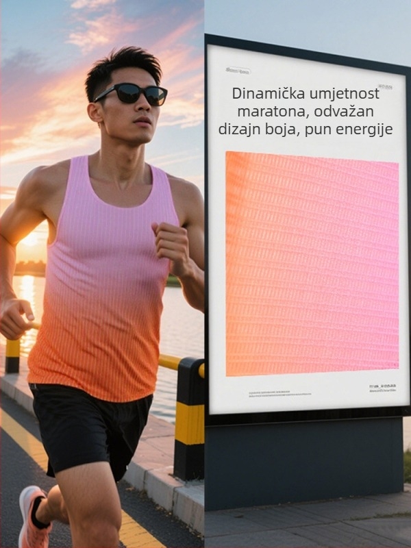 Unisex running vest – brzo suši, prozračna, 90% poliester, za ljeto, proljeće i jesen