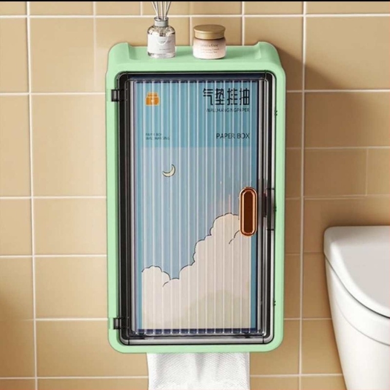 Zidni kupaonski ormarić bez bušenja, plastični, s 3 sloja, držač toaletnog papira, vodootporan, moderni minimalistički stil