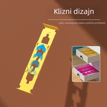 Proširivi dijeljeni pregradni panel za ladice u ormariću – horizontalno i vertikalno dvostruko korištenje, PP materijal, 1 sloj, stolni način montaže