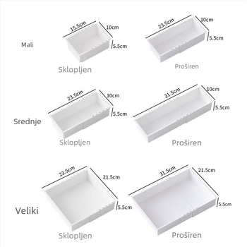 Telescopski ladica-organizator za pohranu – PP, japanskog stila, stolna instalacija, 1 razina, velika kapaciteta, za kuhinju, ured i kupaonicu