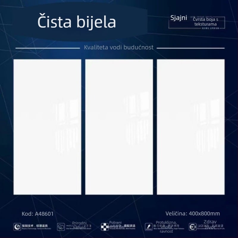 Zidne pločice, sjajna završna obrada, nježan svjetlosni efekt, za kupaonicu, apsorpcija vode ≤0.5%