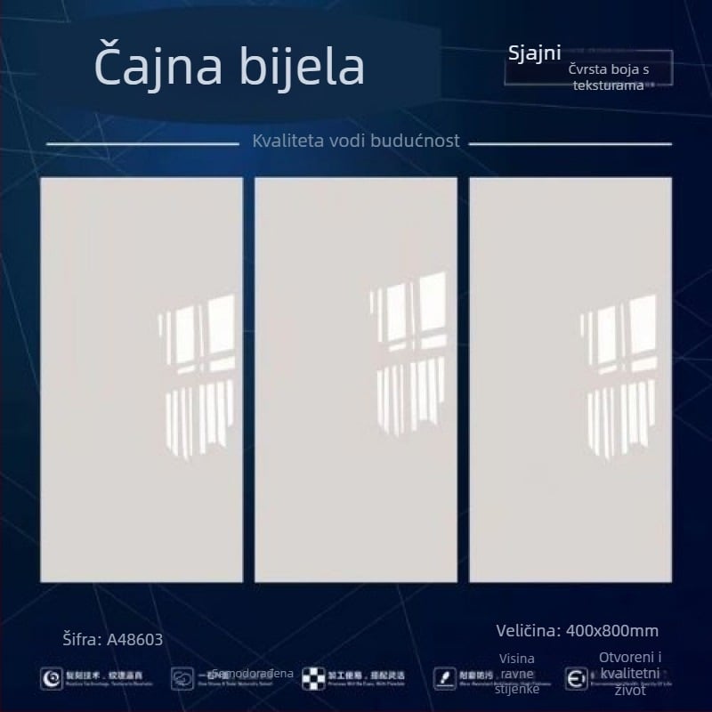 Zidne pločice, sjajna završna obrada, nježan svjetlosni efekt, za kupaonicu, apsorpcija vode ≤0.5%