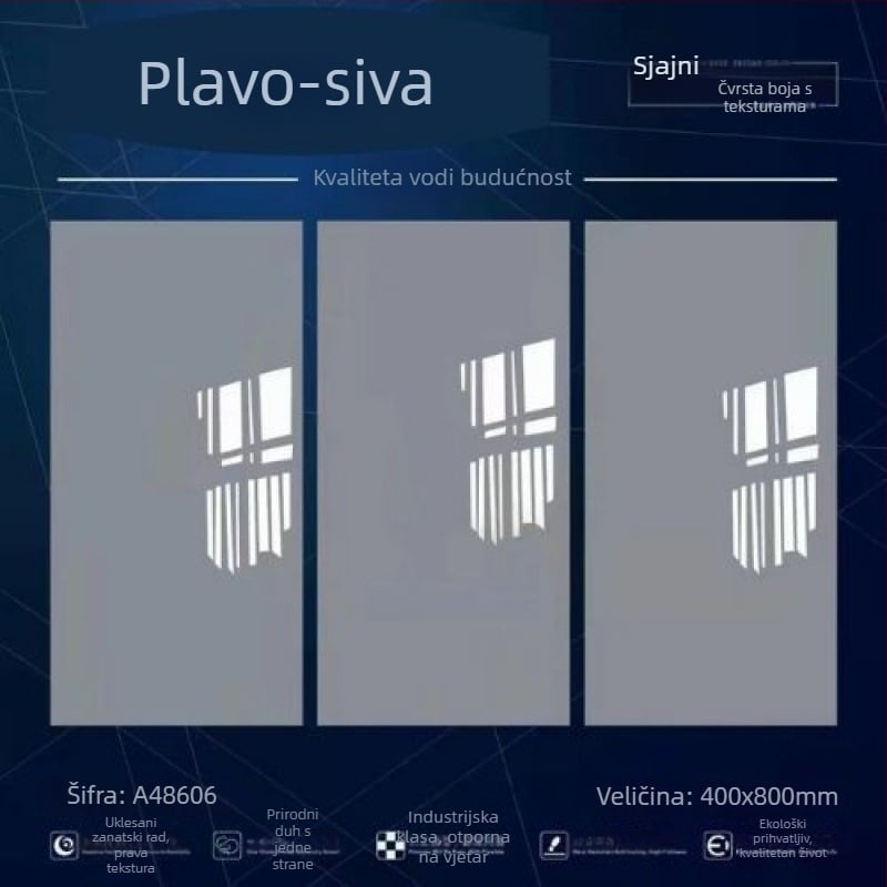 Zidne pločice, sjajna završna obrada, nježan svjetlosni efekt, za kupaonicu, apsorpcija vode ≤0.5%