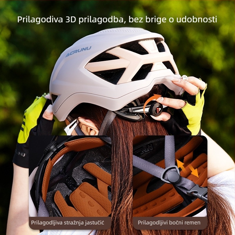 ACRUNU kaciga za biciklizam, integrirani jednodijelni oblik, široka 3D prilagodba, PC ovojnica + EPS pjena, Unisex, 310 g