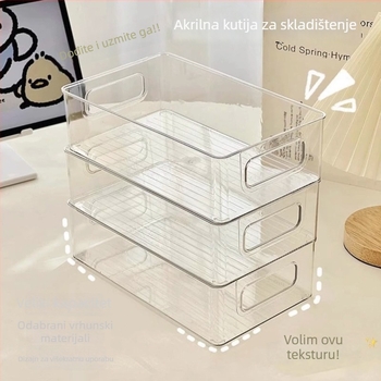 Stolna kutija za pohranu, prozirna PET plast, složivi organizator za kozmetiku, njegu kože i maske