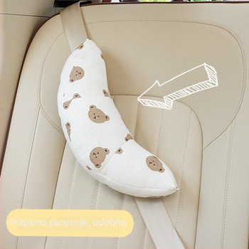 Jastučić za sigurnosni pojas automobila – crtani dizajn, pamuk-gazna tkanina, 400 g, Nabao Road, mogućnost prilagodbe