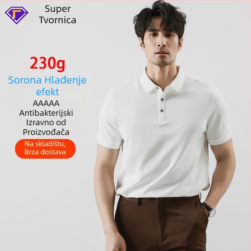Solona pamučna polo majica s kratkim rukavima, jednobojna, lagana ljetna odjeća, 71–80% pamuka