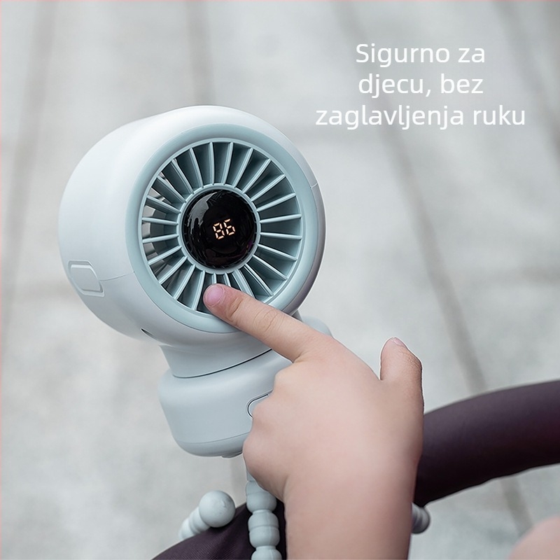 Stolni ventilator u obliku hobotnice s ugrađenom baterijom 2000–4000 mAh, USB napajanje, 3 brzine, brushless motor