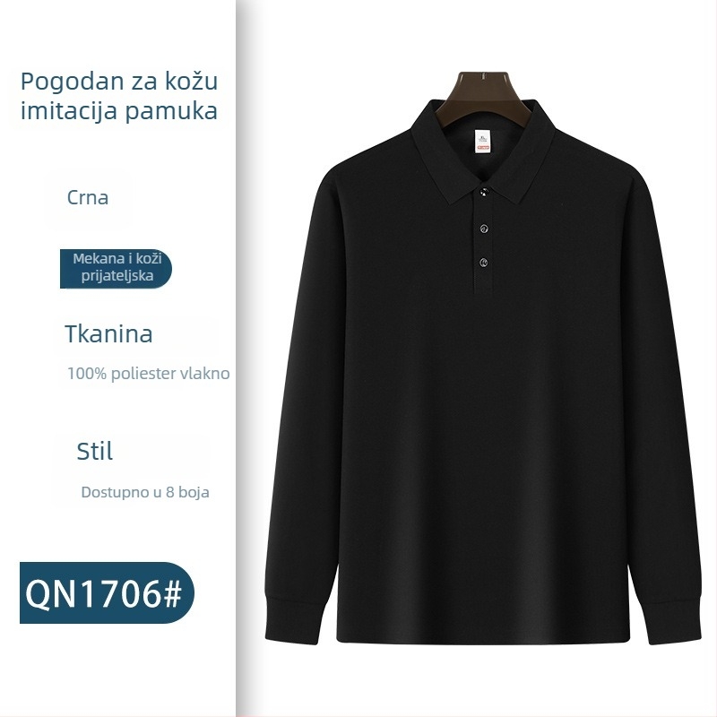 Polo majica s dugim rukavima za radnu uniformu s izšivenim logom – jesenja timska uniforma