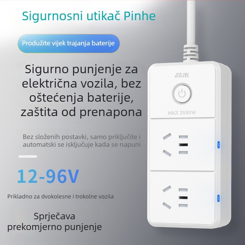 Pinhe zaštita za punjenje električnih vozila – automatsko isključivanje, zaštita od preopterećenja, pametni tajmer, 10A, 220–250V AC, 2500W, CCC certifikat