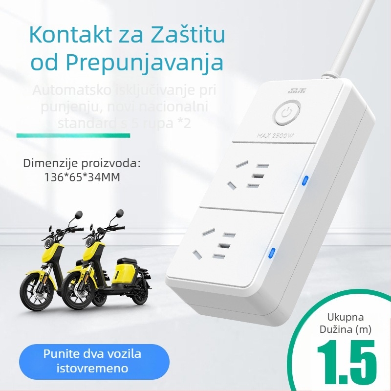 Pinhe zaštita za punjenje električnih vozila – automatsko isključivanje, zaštita od preopterećenja, pametni tajmer, 10A, 220–250V AC, 2500W, CCC certifikat