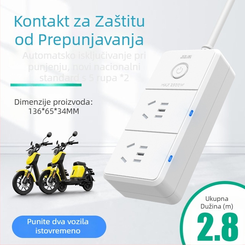Pinhe zaštita za punjenje električnih vozila – automatsko isključivanje, zaštita od preopterećenja, pametni tajmer, 10A, 220–250V AC, 2500W, CCC certifikat