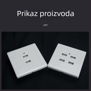 USB utičnica za napajanje na ploči tipa 86, 2/4-pinova, 100-250V, 1.5A, USB izlaz 5V, CCC certificirano, kućište od PC-a